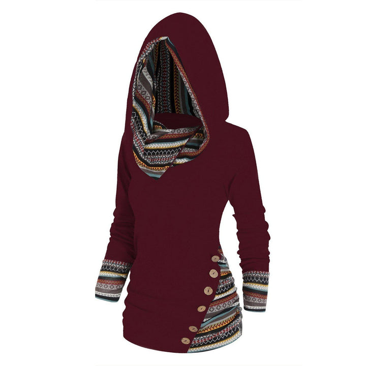 Autumn Ladies' Hooded Sweater with Tribal Pattern – Tavira