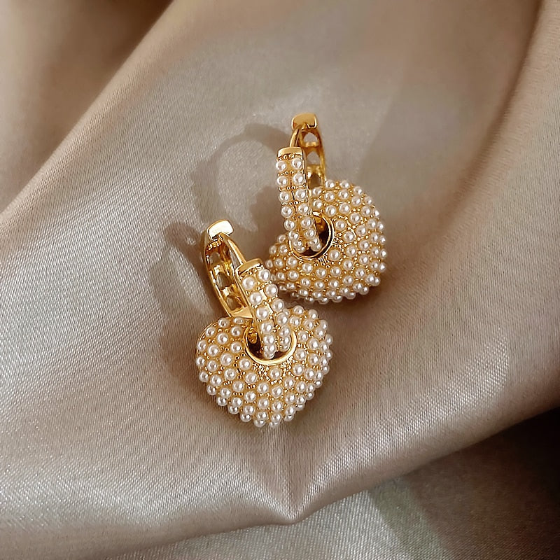 Stylish Golden Pearl Earrings for Women - Anne