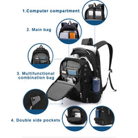 Extra-Large Waterproof Laptop & Travel Backpack with USB Charging
