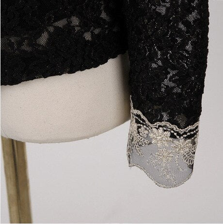 Ladies' blouse with autumnal embroidered lace – Elisabeth