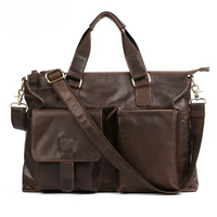 Large Genuine Leather Vintage Laptop Briefcase