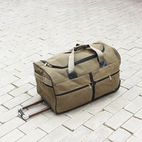 Extra-Large Canvas Trolley Luggage Bag with Wheels for Long-Distance Travel