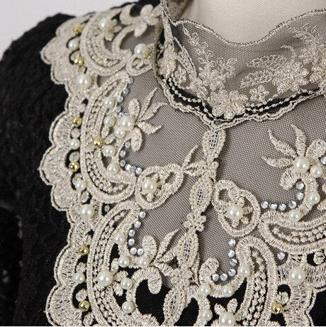 Ladies' blouse with autumnal embroidered lace – Elisabeth