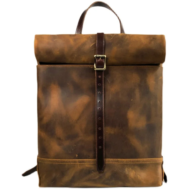 Crazy Horse Leather Distressed Travel Backpack