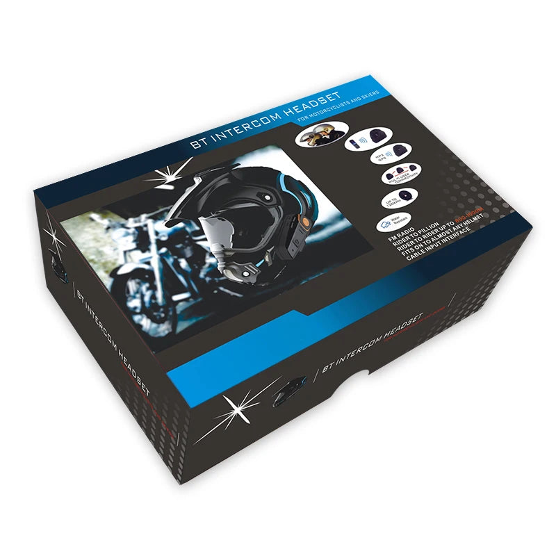 Waterproof Bluetooth Motorcycle Intercom with FM & 1000M Range – RoadLink