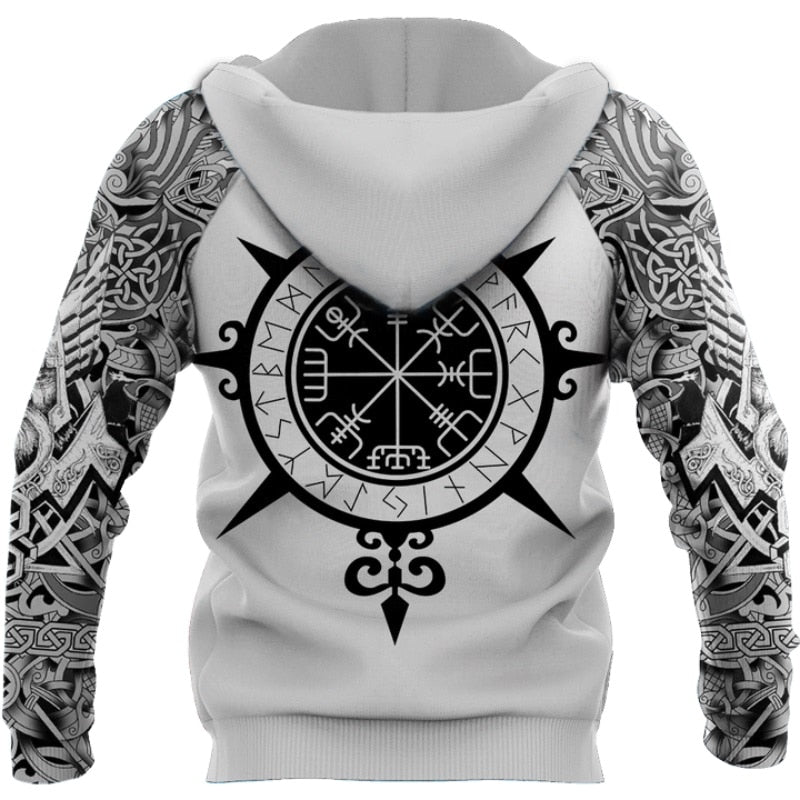 Viking hoodie with runes and warrior motifs – Eirik