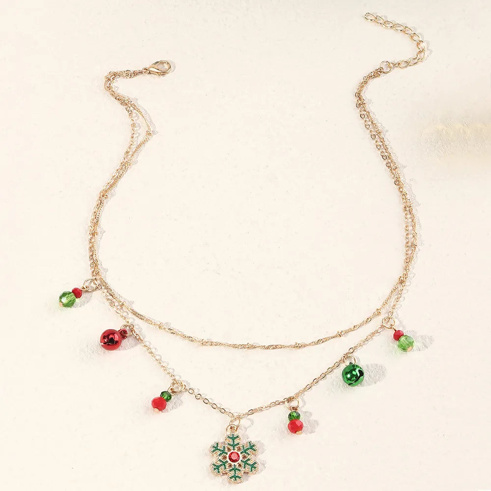 Festive Colourful Snowflake Necklace