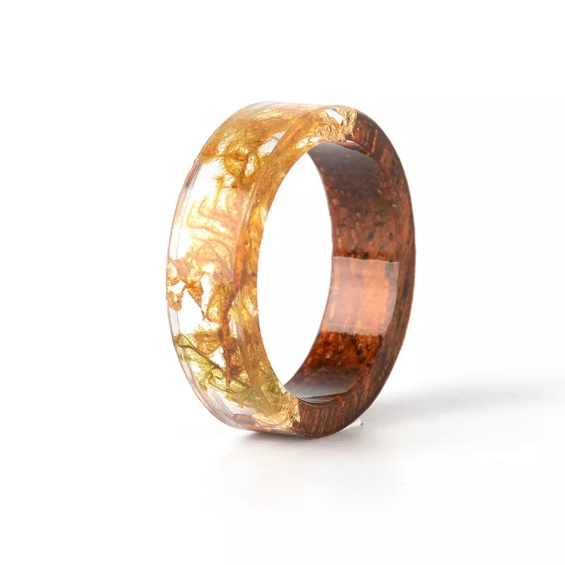 Transparent Wood Resin Ring | Unique Nature-Inspired Jewellery