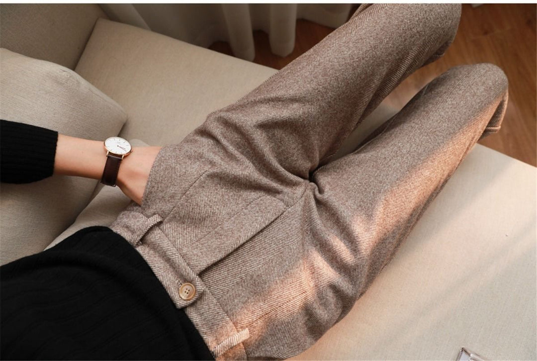Women's harem trousers made of wool for autumn & winter – Amara