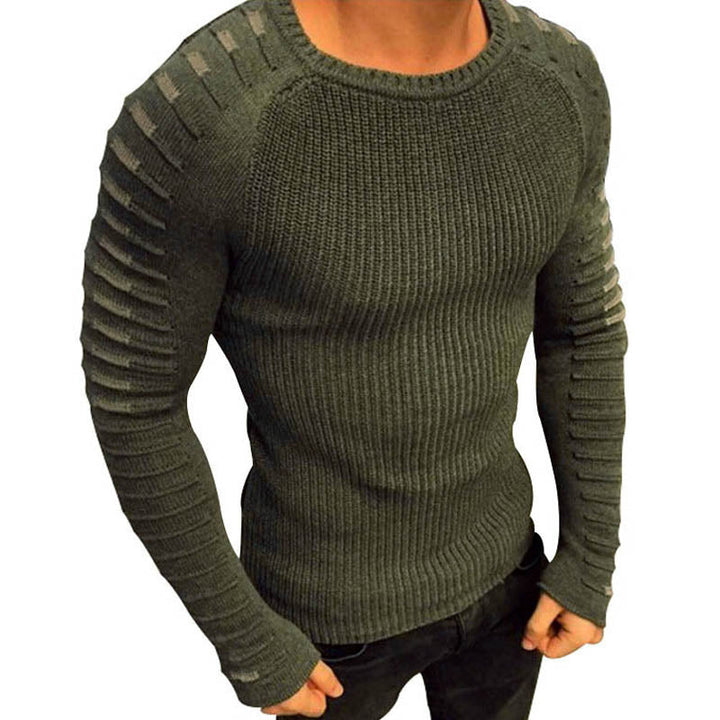 Men's knitted jumper with stripe details – Lukas autumn edition