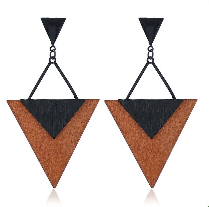 Boho Wood Teardrop Earrings | Trendy and Lightweight Jewellery