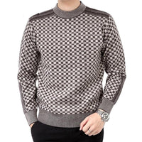 Men's sweater with check knit pattern – Fabian