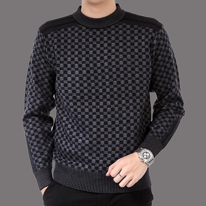 Men's sweater with check knit pattern – Fabian