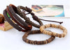 STYLISH 4-PIECE WOOD AND LEATHER BRACELET SET