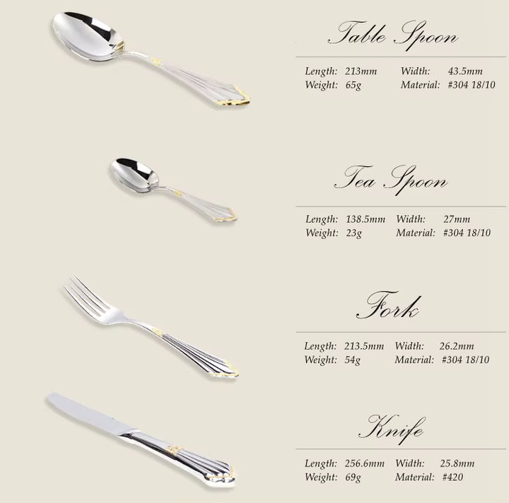 24- or 48-Piece Stainless Steel Cutlery Set with Gold Finish – GlowCut