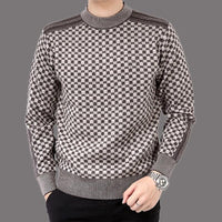 Men's sweater with check knit pattern – Fabian