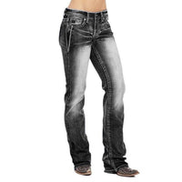 Ladies' bootcut jeans with flag details – Madison