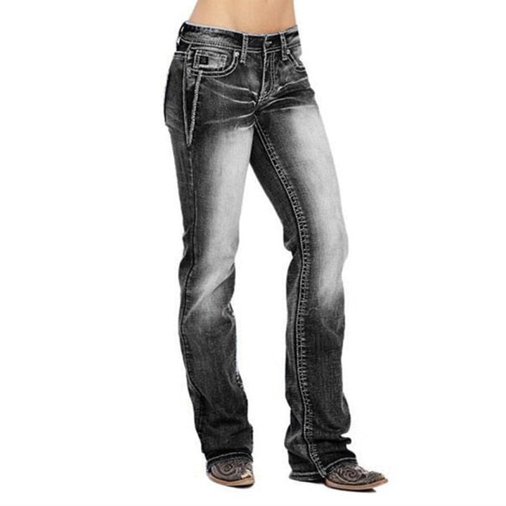 Ladies' bootcut jeans with flag details – Madison