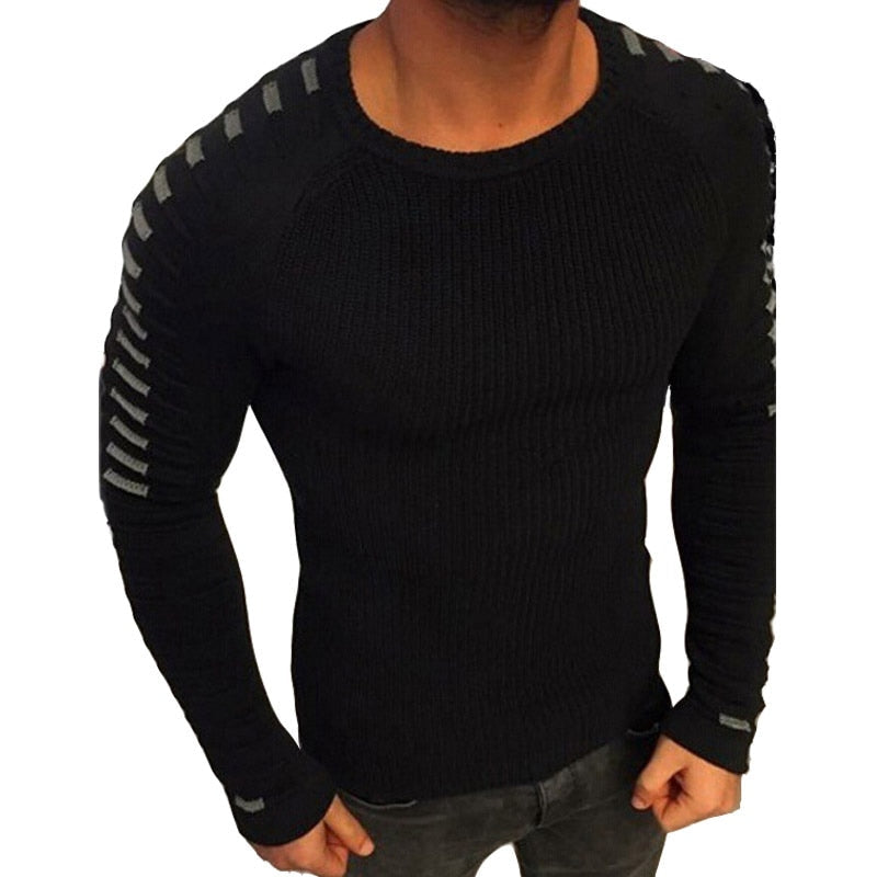 Men's knitted jumper with stripe details – Lukas autumn edition