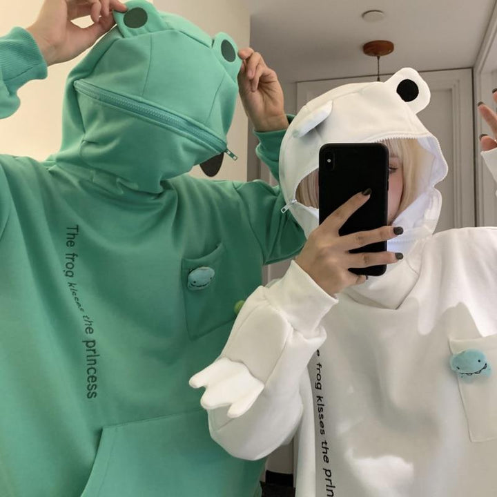 Unisex hoodie with frog design – Froggy