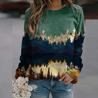 Ladies' sweater with landscape print – Alina