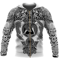 Viking hoodie with runes and warrior motifs – Eirik