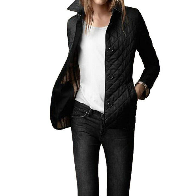 Women's quilted transitional jacket with button fastening – Armina