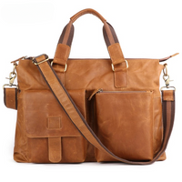Large Genuine Leather Vintage Laptop Briefcase