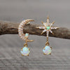 Aurora Gold Moon & Star Opal Earrings