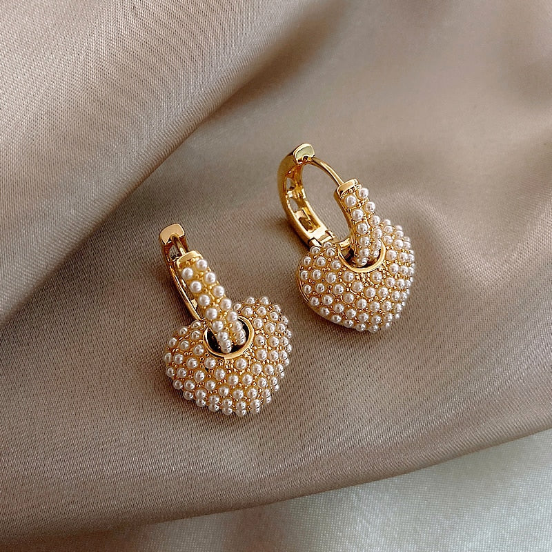 Stylish Golden Pearl Earrings for Women - Anne