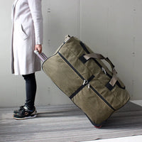 Extra-Large Canvas Trolley Luggage Bag with Wheels for Long-Distance Travel