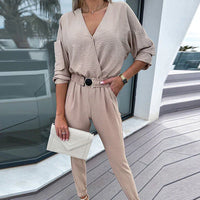 Ladies' jumpsuit with V-neck - Nalina