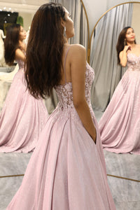Sparkling Blush A-Line Ball Gown - Clara