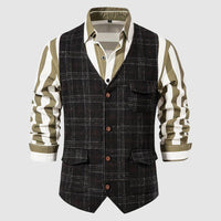 Vintage Men's Waistcoat with Checked Pattern – Henri