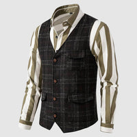 Vintage Men's Waistcoat with Checked Pattern – Henri