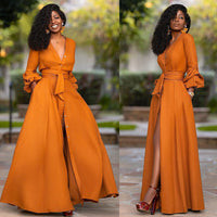 Vintage Wrap Maxi Dress With Belt – Prynella