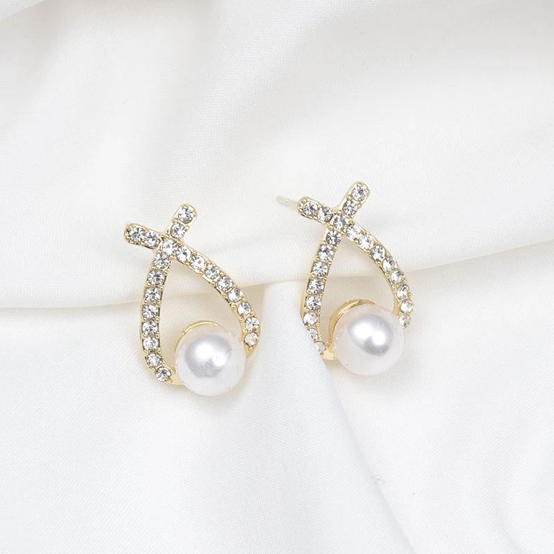 Stylish Glitter Pearl Earrings – Marie