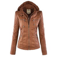 Double-Lined Leather Jacket With Hood | Warm & Stylish Women's Coat