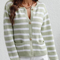 Striped Ladies Autumn Cardigan – Leona