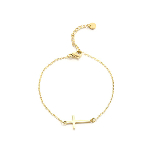 Gold Plated Cross Bracelet | Elegant Women's Jewellery