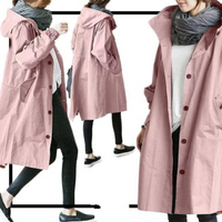 Long Ladies Trench Coat with Hood - Isabelle