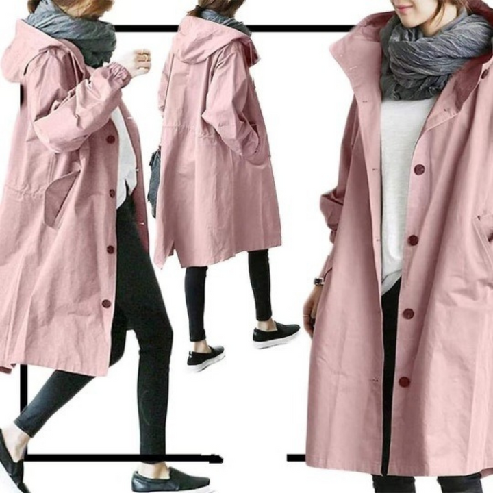 Long Ladies Trench Coat with Hood - Isabelle