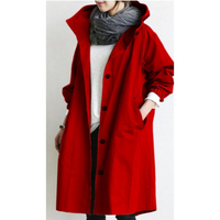 Long Ladies Trench Coat with Hood - Isabelle