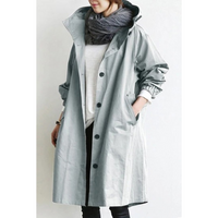 Long Ladies Trench Coat with Hood - Isabelle