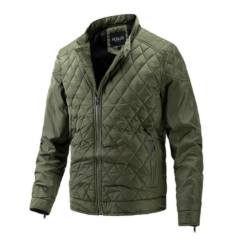 Casual men's autumn jacket with diamond pattern – Max