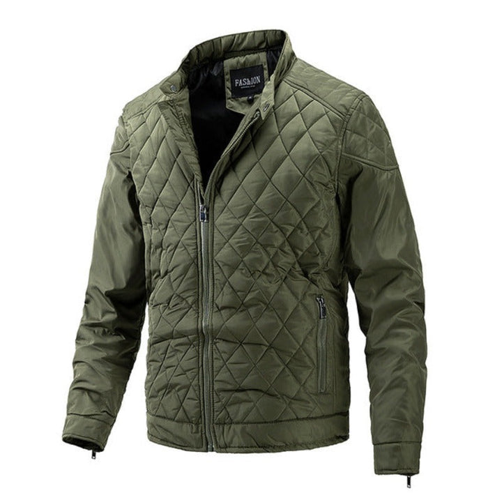 Casual men's autumn jacket with diamond pattern – Max