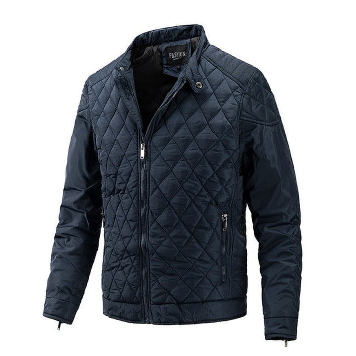 Casual men's autumn jacket with diamond pattern – Max