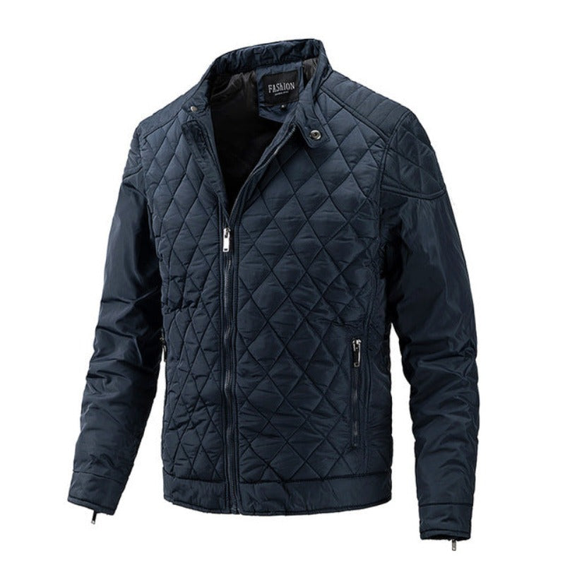 Casual men's autumn jacket with diamond pattern – Max