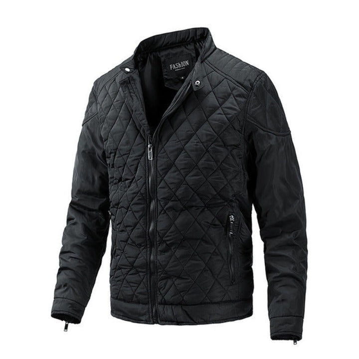 Casual men's autumn jacket with diamond pattern – Max