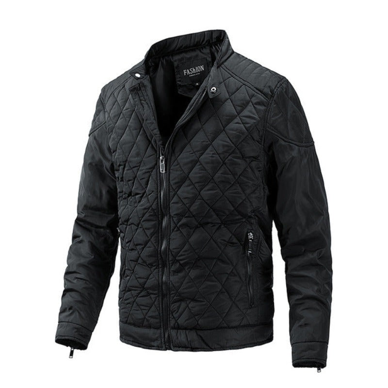 Casual men's autumn jacket with diamond pattern – Max